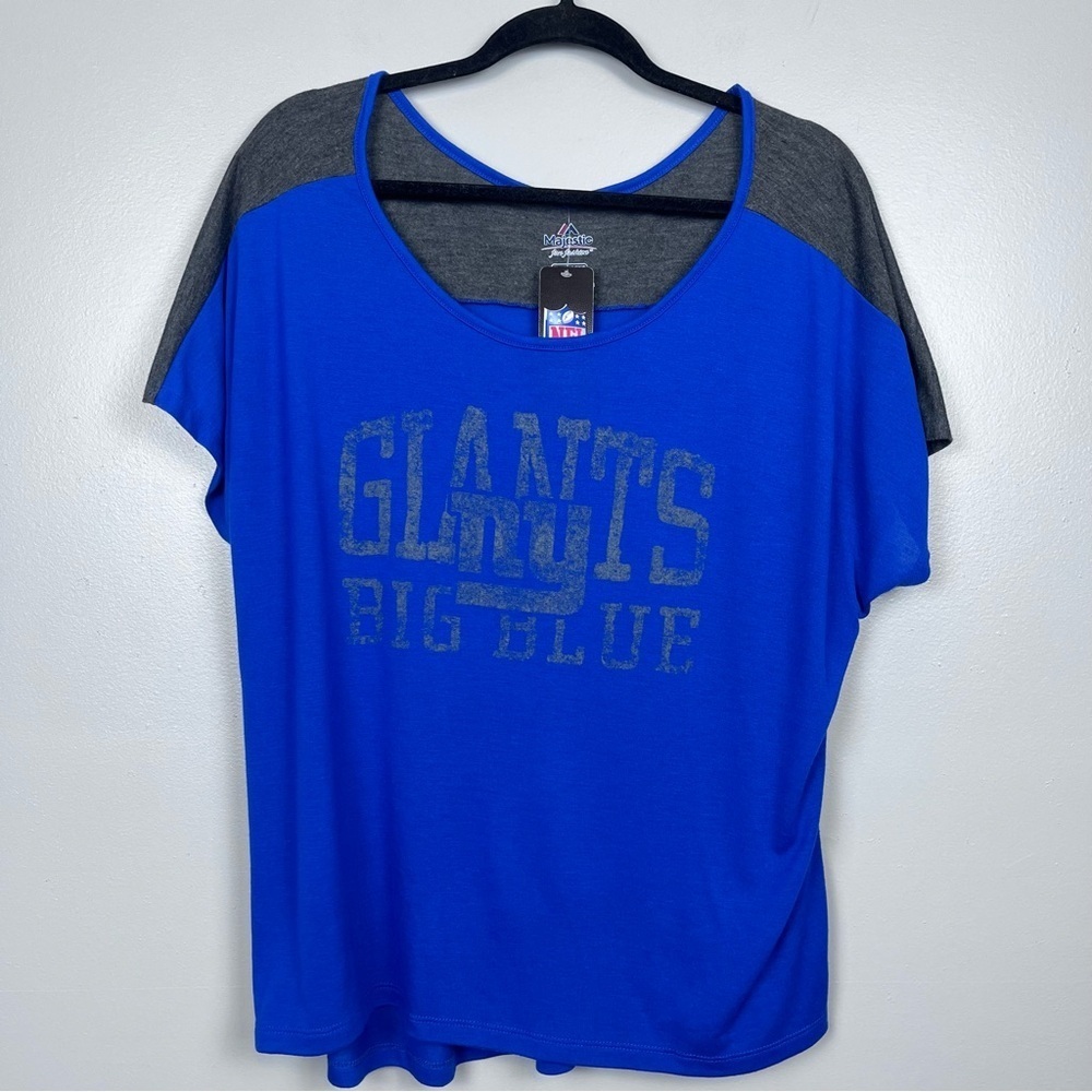 NWT Majestic NFL Team Apparel Women's NY Giants Shirt Size 2XL; Sports, Football